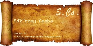 Sárosy Csaba névjegykártya