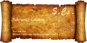 Sárosy Csaba névjegykártya
